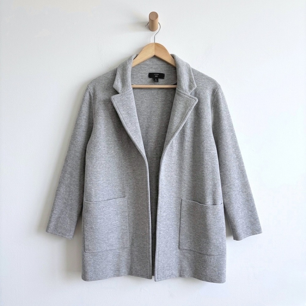 J.Crew 365 Womens Sophie Open Front Sweater Blazer Heather Grey J0244 Small FA18